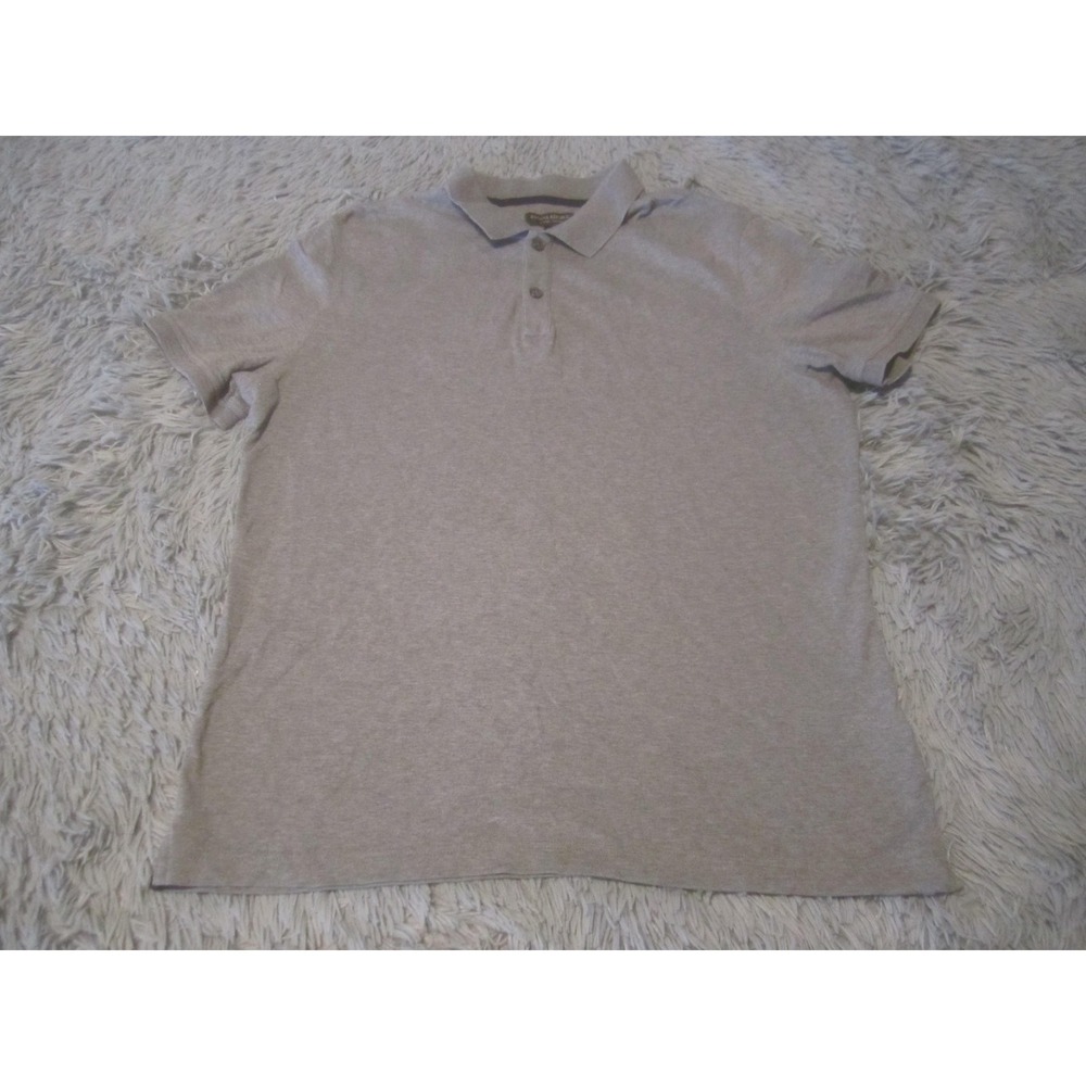 Banana Republic Polo Shirt Mens Large Gray Short Sleeve Luxury Touch Cotton